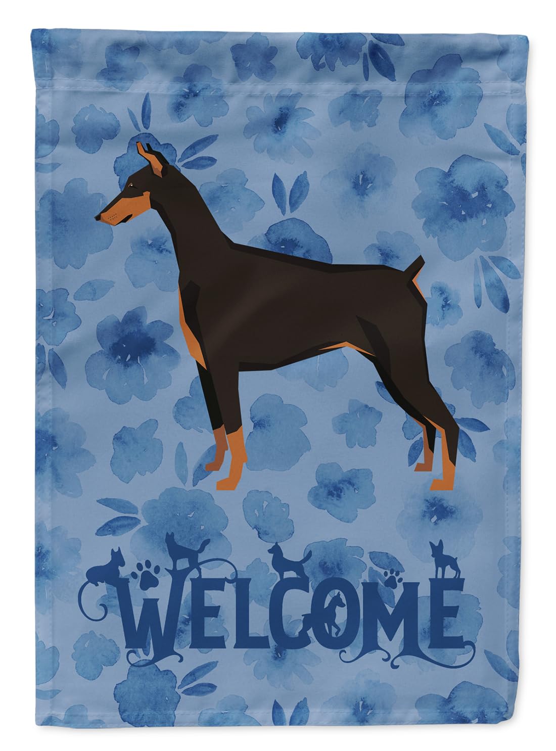 Drapeau de bienvenue Doberman Caroline's Treasures CK6239GF multicolore