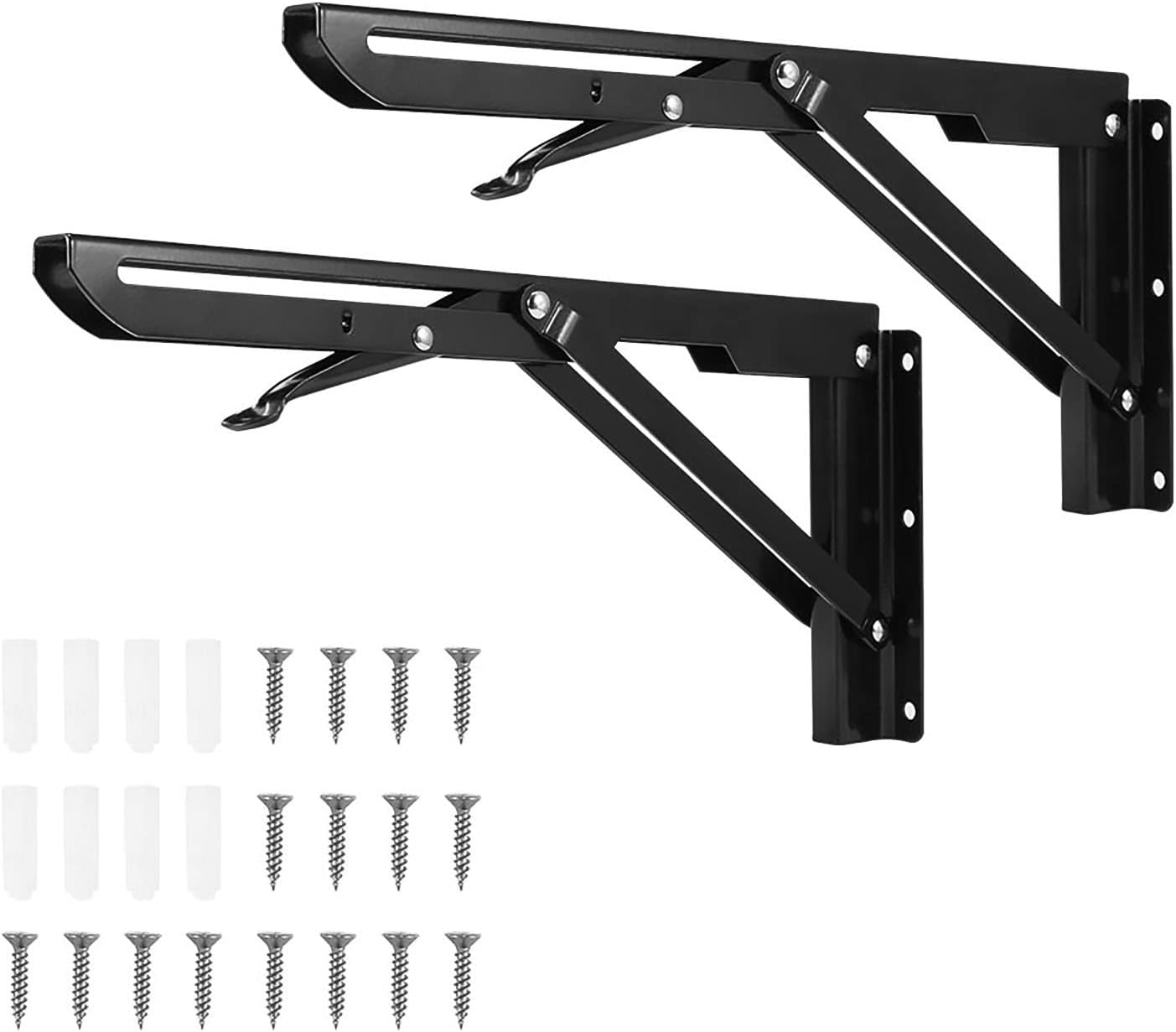 Folding Shelf Brackets 12inch, Max. Load 300lb Heavy Duty Stainless