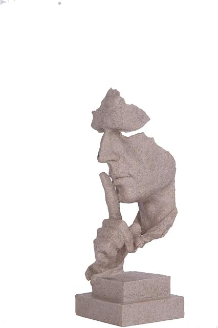 Abstract Sculpture Statue Sandstone Resin Keep Silent for Home Desktop Bookshelf Office Decoration 12.4 inches Tall (Brown)