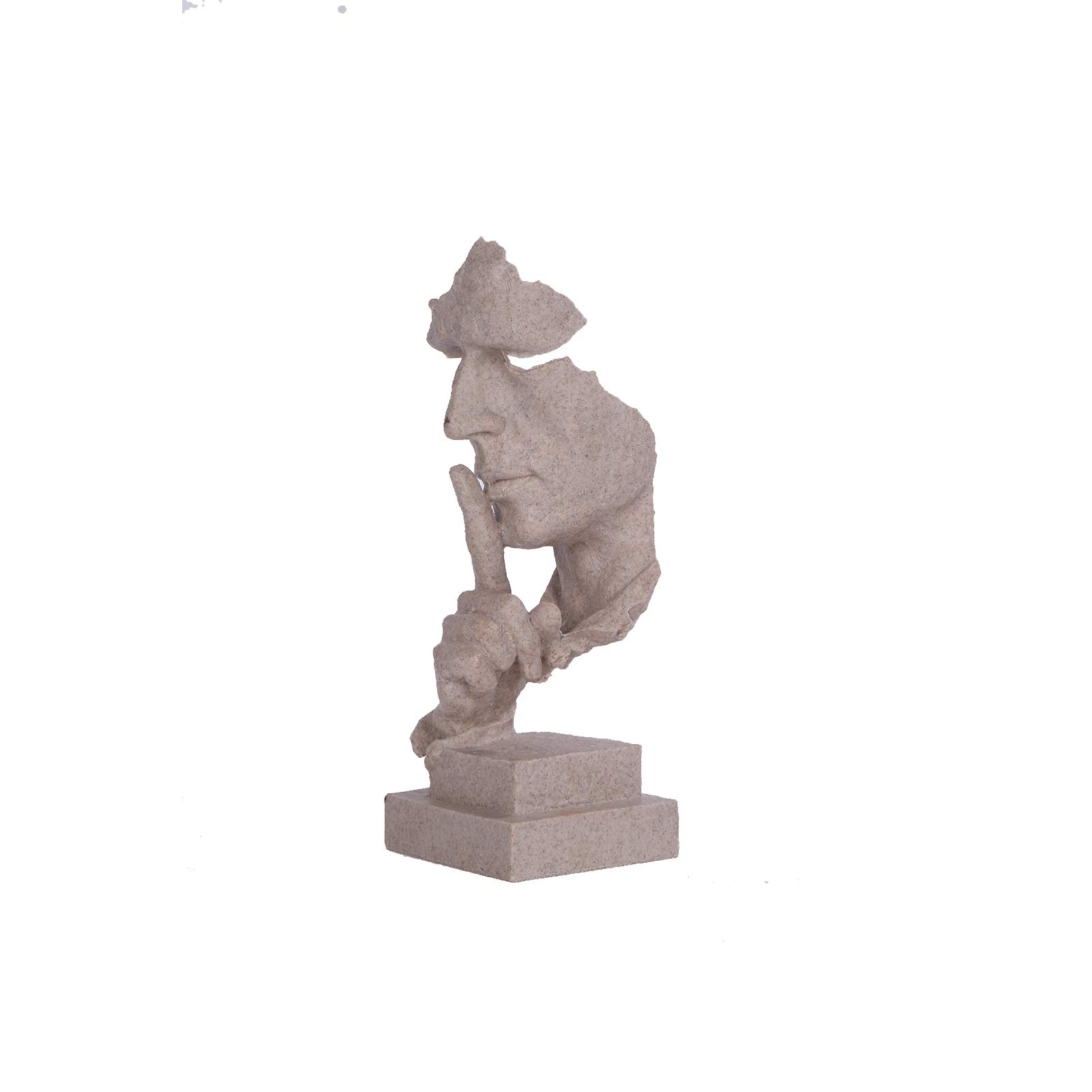 Abstract Sculpture Statue Sandstone Resin Keep Silent for Home Desktop Bookshelf Office Decoration 12.4 inches Tall (Brown)