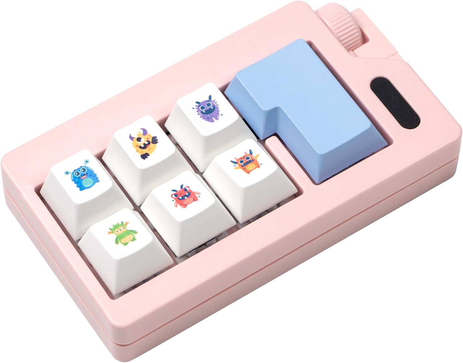 Keyboard Fidget Toy - Loud Keyboard Fidget Clicker Cute Keyboard Clicker Fidget Button Stress Relief Fidget for Adult to Relief Stress (Pink)