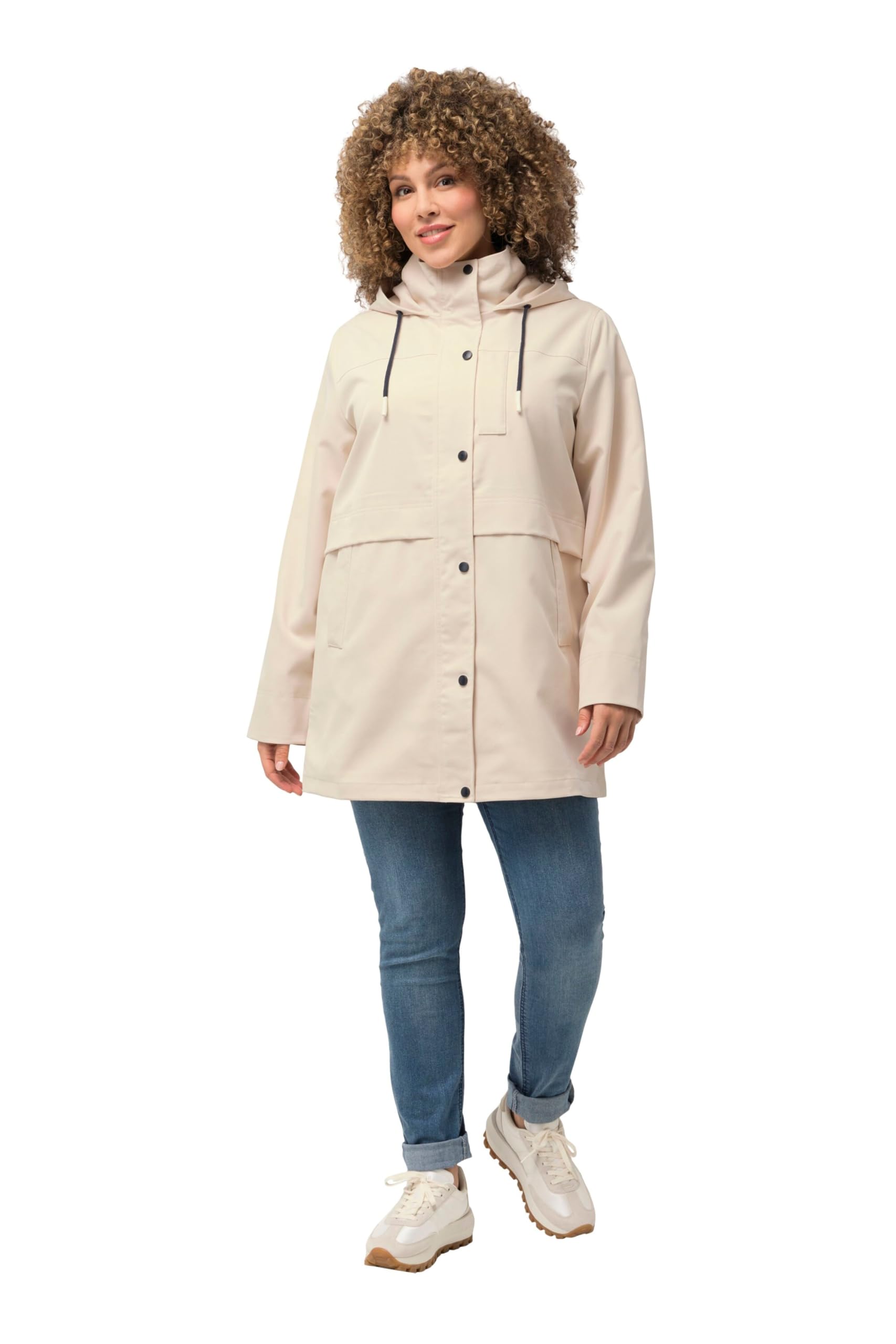 Ulla Popken Damen große Größen Übergrößen Plus Size HYPRAR Parka, wasserabweisend, Stehkragen, Kapuze 824271