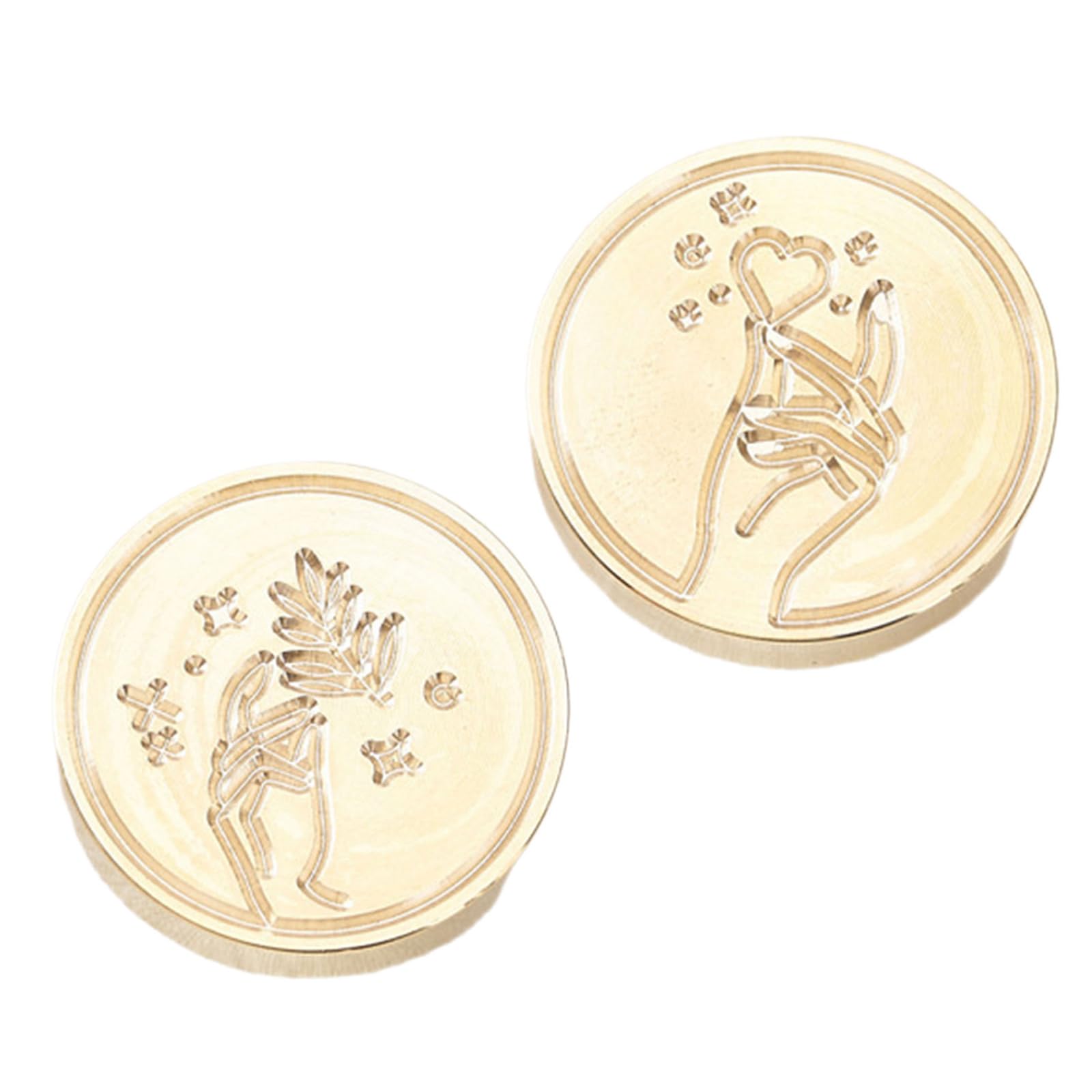 Hsioluted 2Pcs Love Heart Seal Stamp Head, Embossed Sealing Stamp Head for Invitations Envelope Scrapbooking Craft Embellishments Letter Sealing Accessory