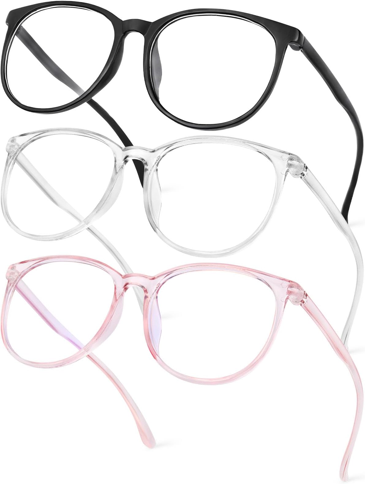 Aomig Blue Light Blocking Glasses, 1/2/3 Pcs Anti Blue Light Computer Gaming Glasses for Women Men, Lightweight Reading Glasses Anti Glare Anti Eyestrain