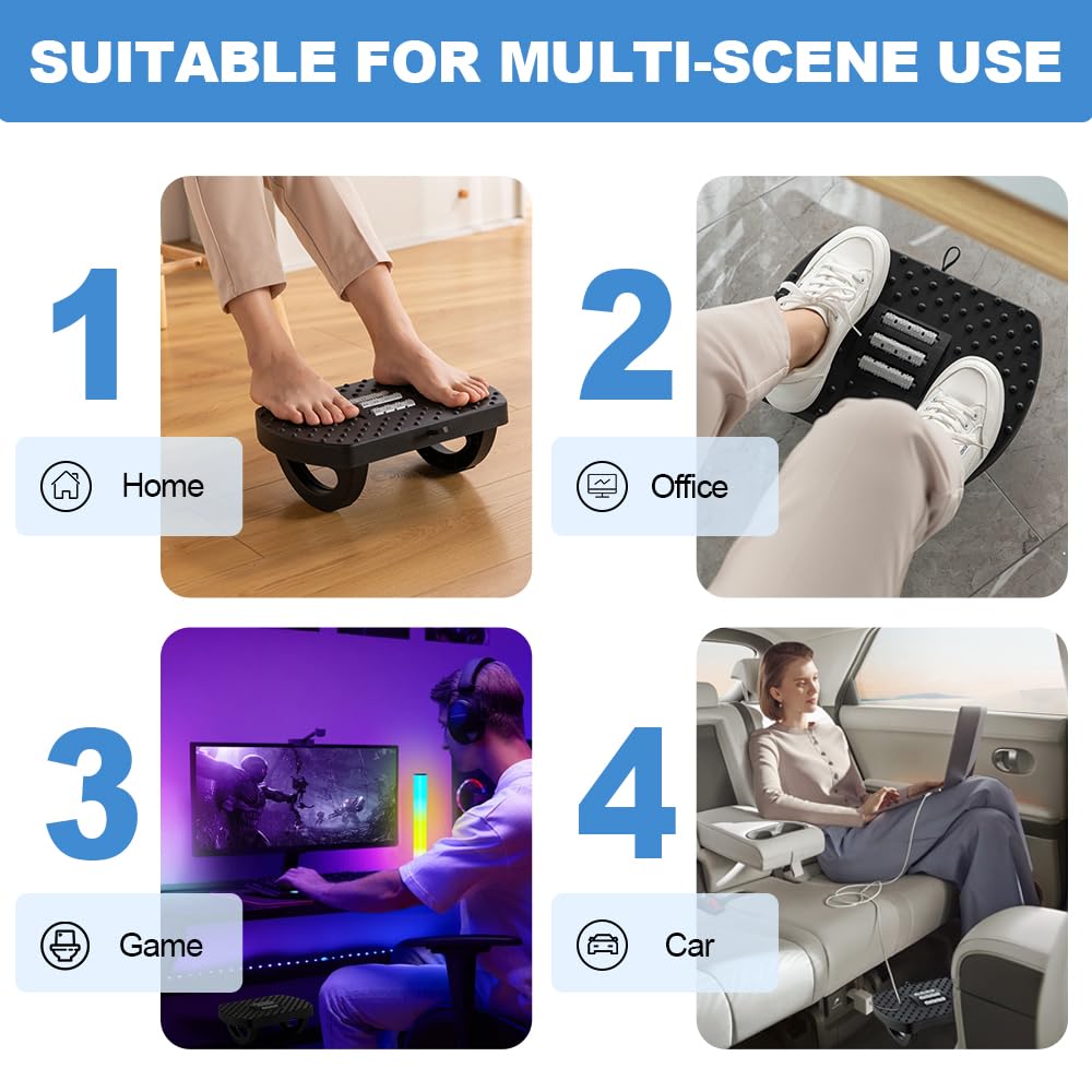 Cassainith under the desk footrest, leg rest under the desk at work, ergonomic foot stool for office desk, small rocking footrest with massage roller and portable handle, leg rest pain relief for home Cassainith under the desk footrest, leg rest under the desk at work, ergonomic foot stool for office desk, small rocking footrest with massage roller and portable handle, leg rest pain relief for home