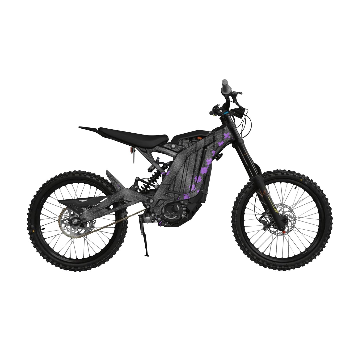 Glossy Glitter Surron Light Bee Graphics Kit Wrap - Grunge Cross Purple - Sur-Ron Skin - Premium 3M Vinyl Protective Wrap Decal Cover - Easy to Apply | Crafted in The USA by MightySkins