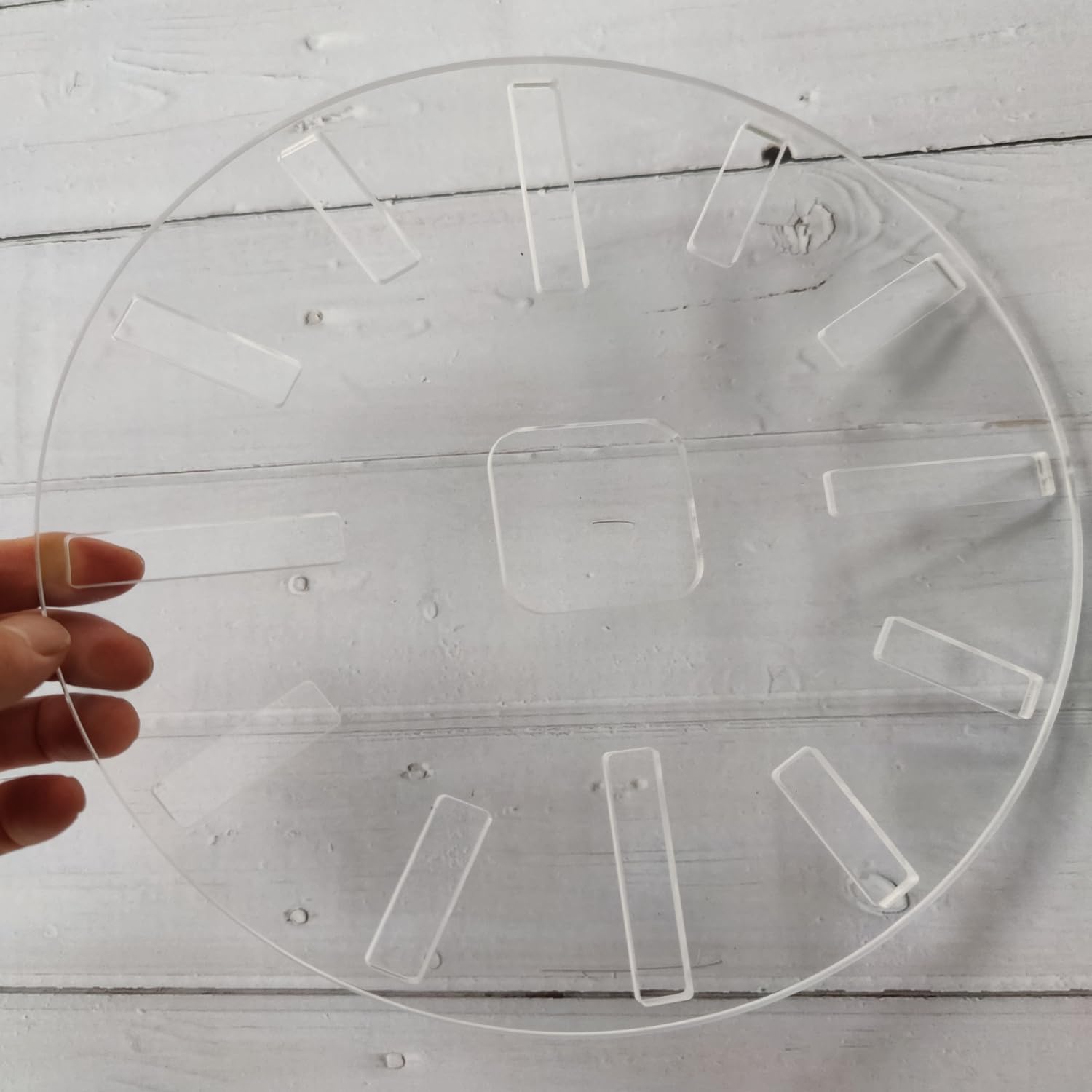 10" Calibre Clock Template Handle Router Template Woodworking 1/4'' Thick DIY Clock Board with Dials Acrylic Inlay Clock Template