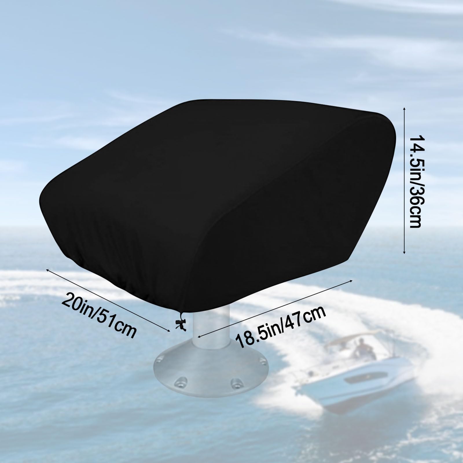 HSOKEW 4Pcs Boat Seat Cover, 600D Boat Folding Seat Cover W18*D20*H14 High Density Waterproof Captain's Chair Cover Heavy-Duty Weather Trailerable Fishing Chair Cover Protects Your Seat