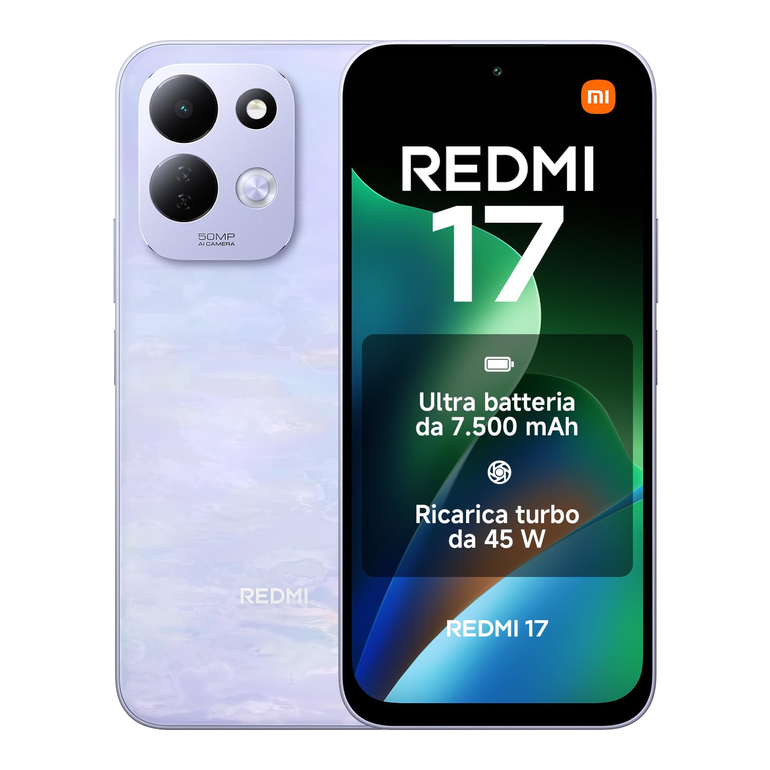REDMI 17, Smartphone 4+256GB, Viola Loto, Batteria 7500 mAh, Ricarica 45W | Resistente Corning® Gorilla® Glass 7i, Display Immersivo 6,9″, Potente MediaTek Helio G91-Ultra, Doppia Fotocamera AI 50MP