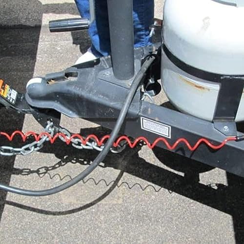Malloryx 4' Breakaway Trailer Cable With Pin Trailer Brake Cable Rv Stainless Steel Spring Towing Coiled Wire Safety Straps Ground Clip,For Breakaway Switch #TOP2