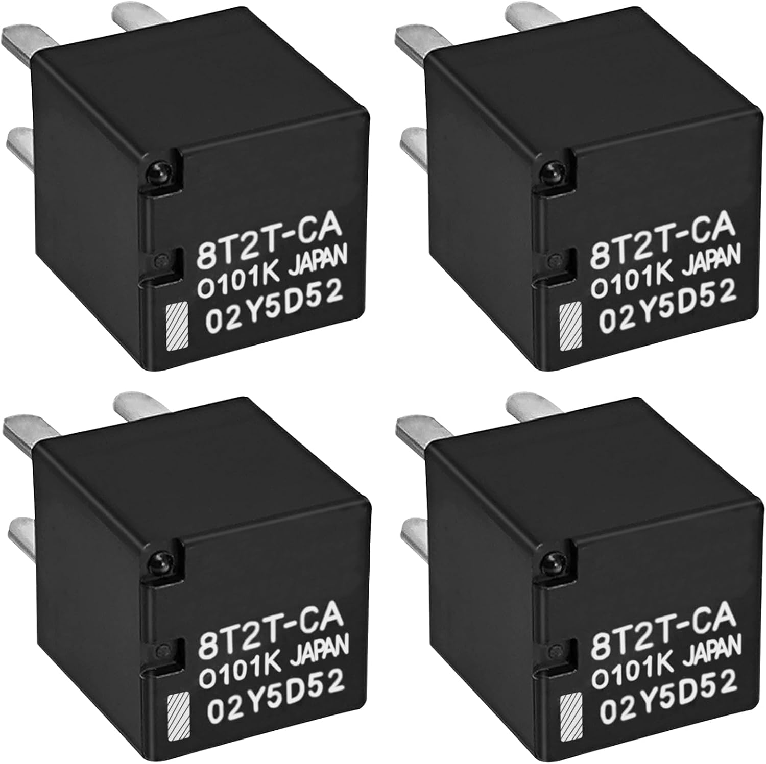 Relay 8T2T-CA (Set of 4) - 8T2T-CA 0101K 12VDC 20A Automotive High-Performance Plug-in Type Relay Compatible for Ford Vehicles