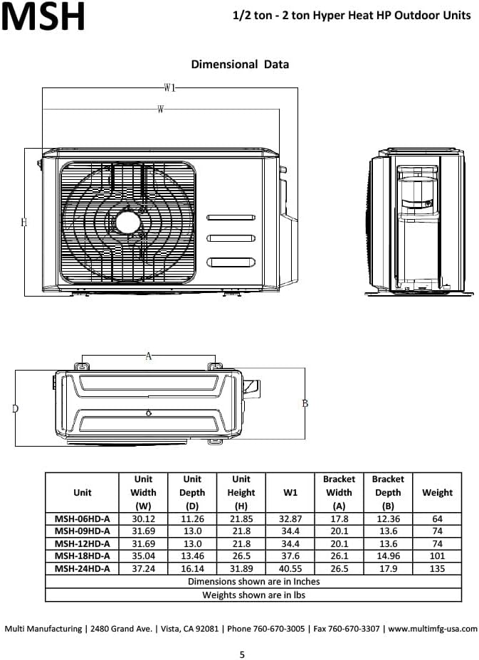 9,000 BTU High Wall Mini Split Heat Pump System