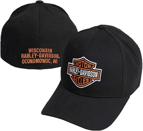 Miniatura 2 de Harley-Davidson Gorra de béisbol clásica B&S curvada Bill Stretch Fit para hombre - Negro