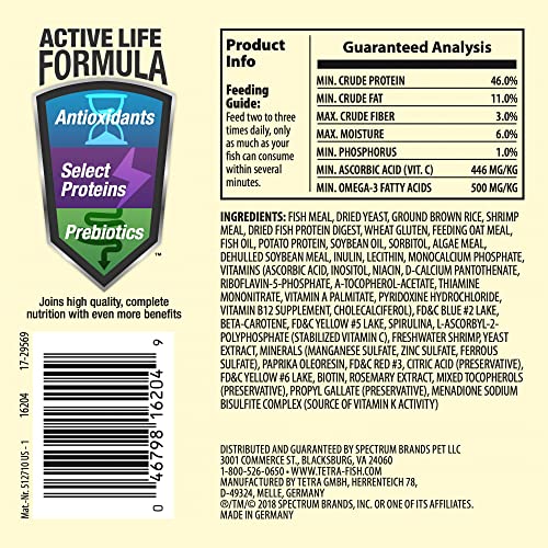 image for Tetra TetraMin Tropical Flakes, Fish Food For Top & Mid Feeders, 100g,