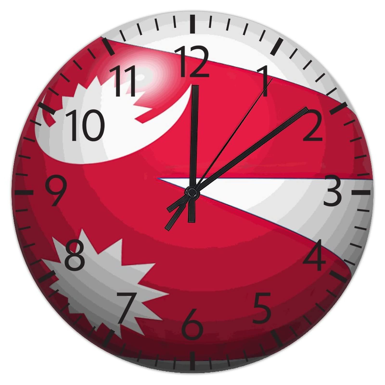 Horloge murale Népal ronde en PVC pour décorer la cuisine ou une classe