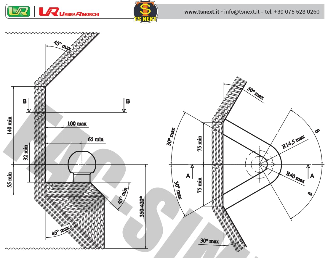 Umbra Rimorchi Odłączany hak holowniczy 13P C2 przewód kompatybilny z Ford C-MAX FOCUS C-MAX Grand C-MAX 14078/VM