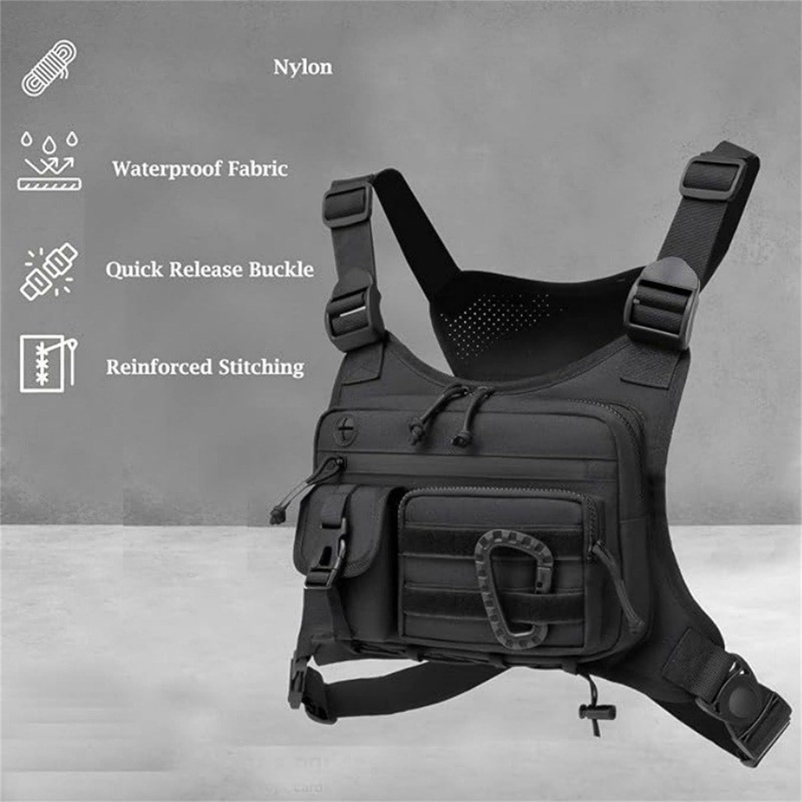 Tacticals Bolsa de pecho para correr entrenamiento senderismo chaleco táctico para hombres