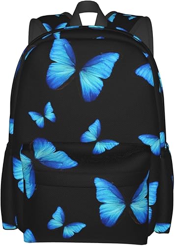 Zbloomness Mochila de mariposa para laptop para exteriores oficina viajes impermeable con correas ajustables bolsa casual Mariposa Mochilas