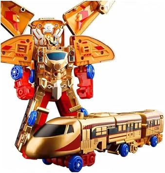 3in1 Transforming Train Robot Toy,Bullet Toy Action FigureGold1