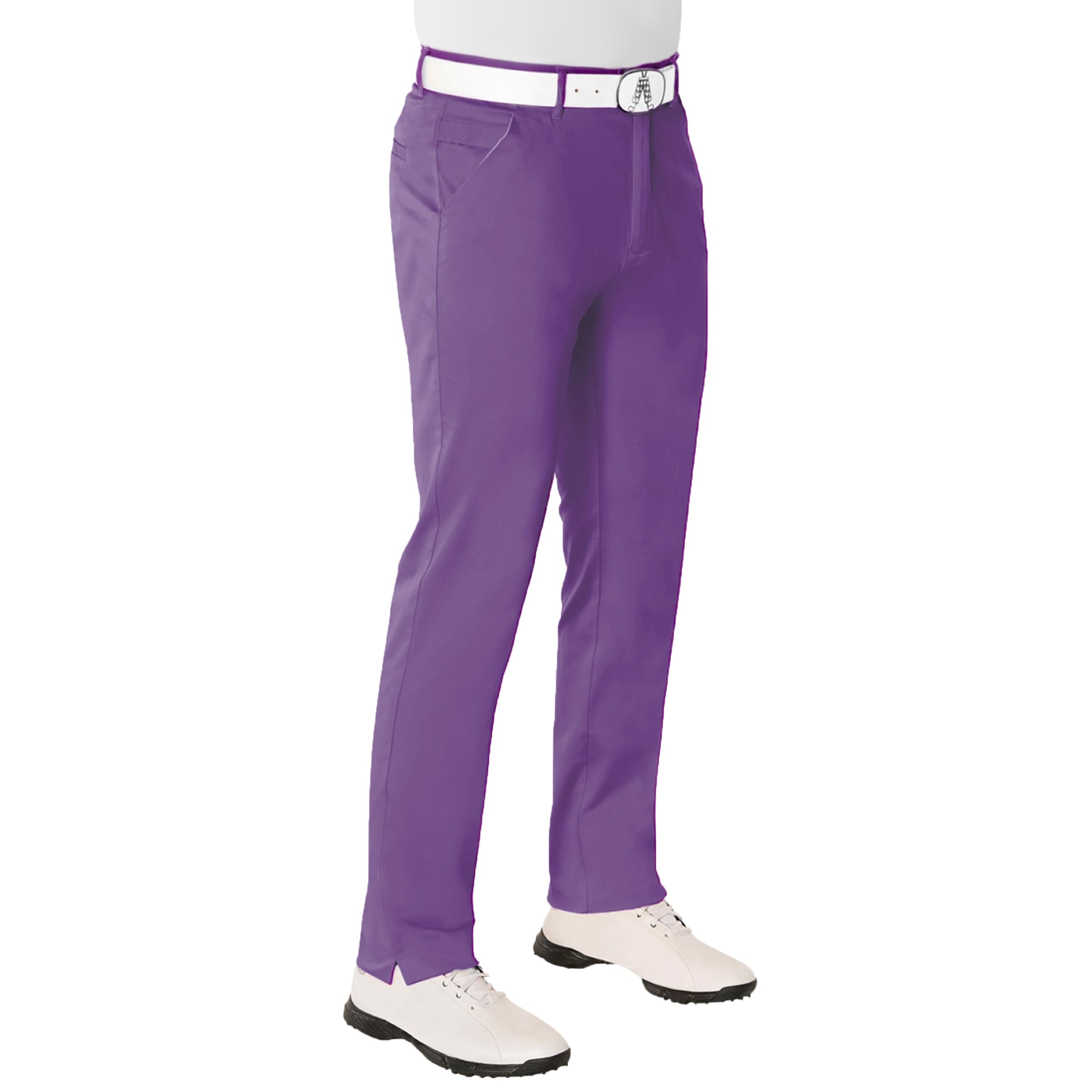 Royal & Awesome Men's Purple Patch Purple Golf Trousers For Slim Fit, Golf Trousers, Funky Golf Trousers, Golf Chinos For