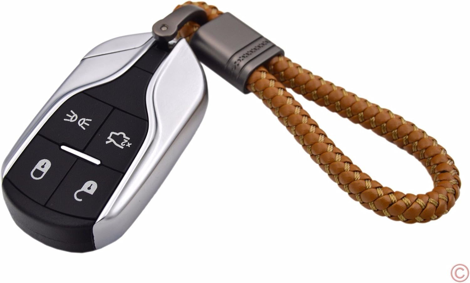 Car Key Acorn Weave Key Chain Ring Strap fit Porsche Maserati Mercedes BMW Cadillac Lexus Ford Toyota VW Honda Chevrolet Dodge Jaguar Land Rover image 4