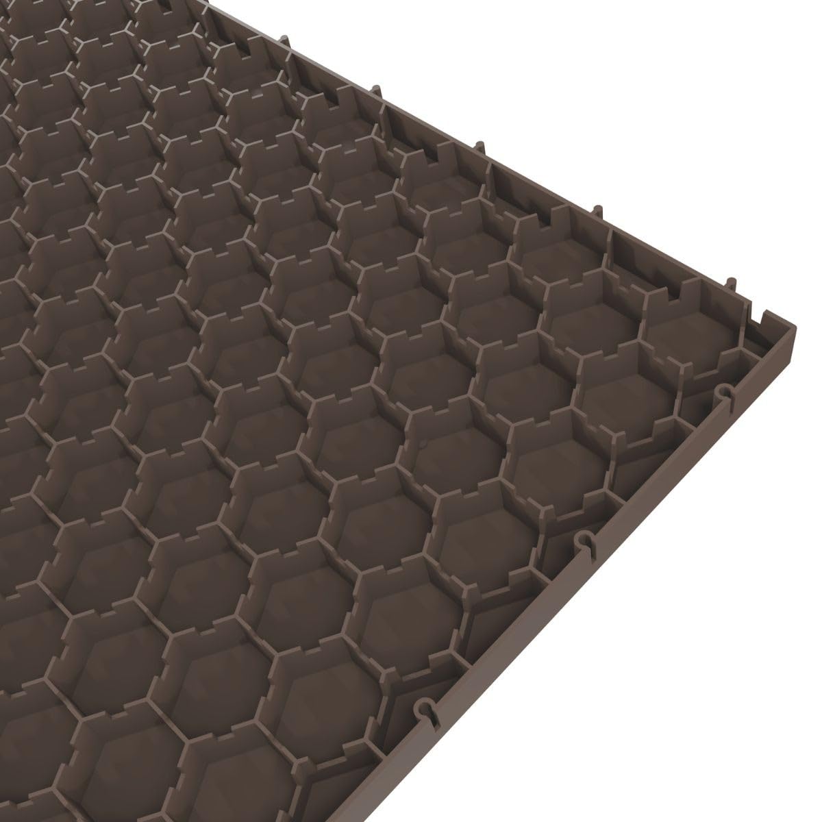 INTEC - Lot de 10 Dalles de sol Clipsable Marron Taupe 116x76x3cm Polypropylène Revêtement de Sol Modulable Intérieur/Extérieur Supporte Charge Lourde