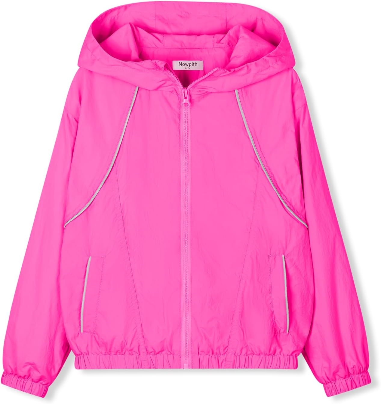 Girls Lightweight Hooded Jacket – Kids Waterproof Windproof Rain Jacket with Pocket