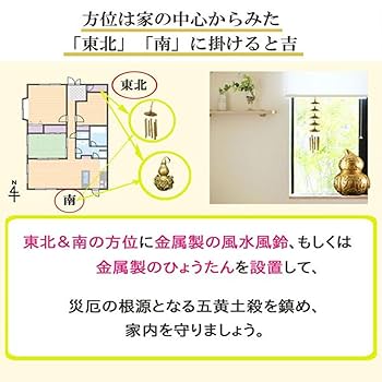 Amazon.co.jp: 風水 六管 風鈴 六柱六帝 古銭 ウィンドベル