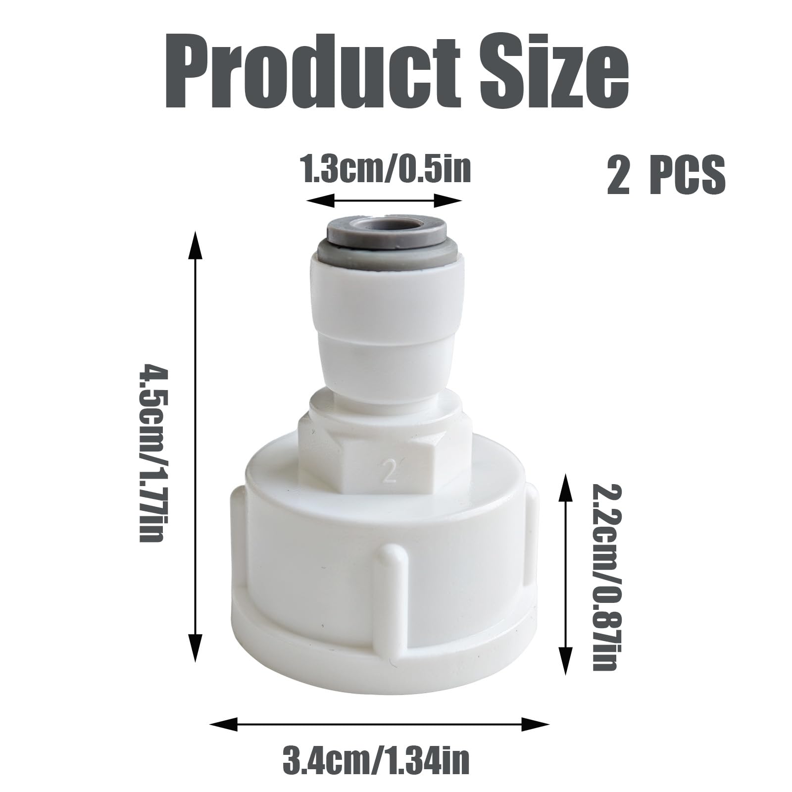 2 Piezas Adaptador Osmosis Conector, Filtro de Agua Conector Rápido, 3/4" Rosca Hembra a 1/4",Conectores de Manguera Rectos de Agua,Rápida Conexión Accesorios para Sistemas de Ósmosis Inversa — view 2