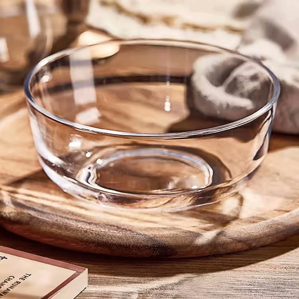 EQUALIZE Suppenschüssel Mikrowellenofen-spezifische transparente Glasschale Haushalt Obst Salatschüssel Hitzebeständige Große Suppenschüssel Instant Nudelschüssel Küche Mehrzweck-Suppenschüssel (Größe