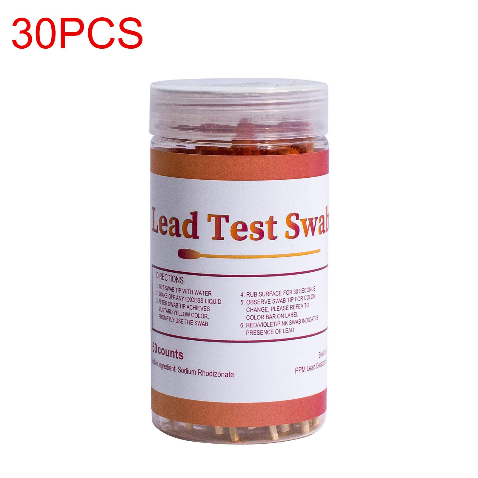Kit de test de plomb 30 pièces - Écouvillons de test de plomb - Outil de test instantané au plomb - Résultats rapides en 30 secondes - Pour peinture, vaisselle, céramique, verre, métal, bois