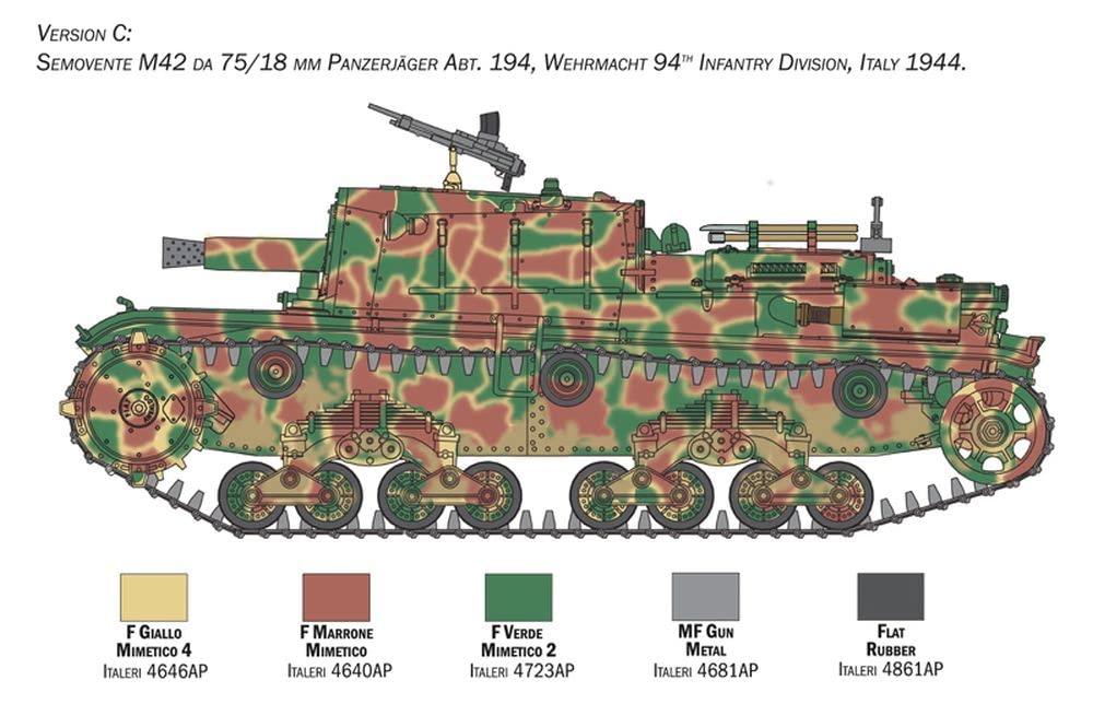 Italeri 6569 Semovente M42 da 75/18 mm, Scala 1:35, Plastic Model Kit, Modello in plastica da Montare, modellismo, mezzi Militari