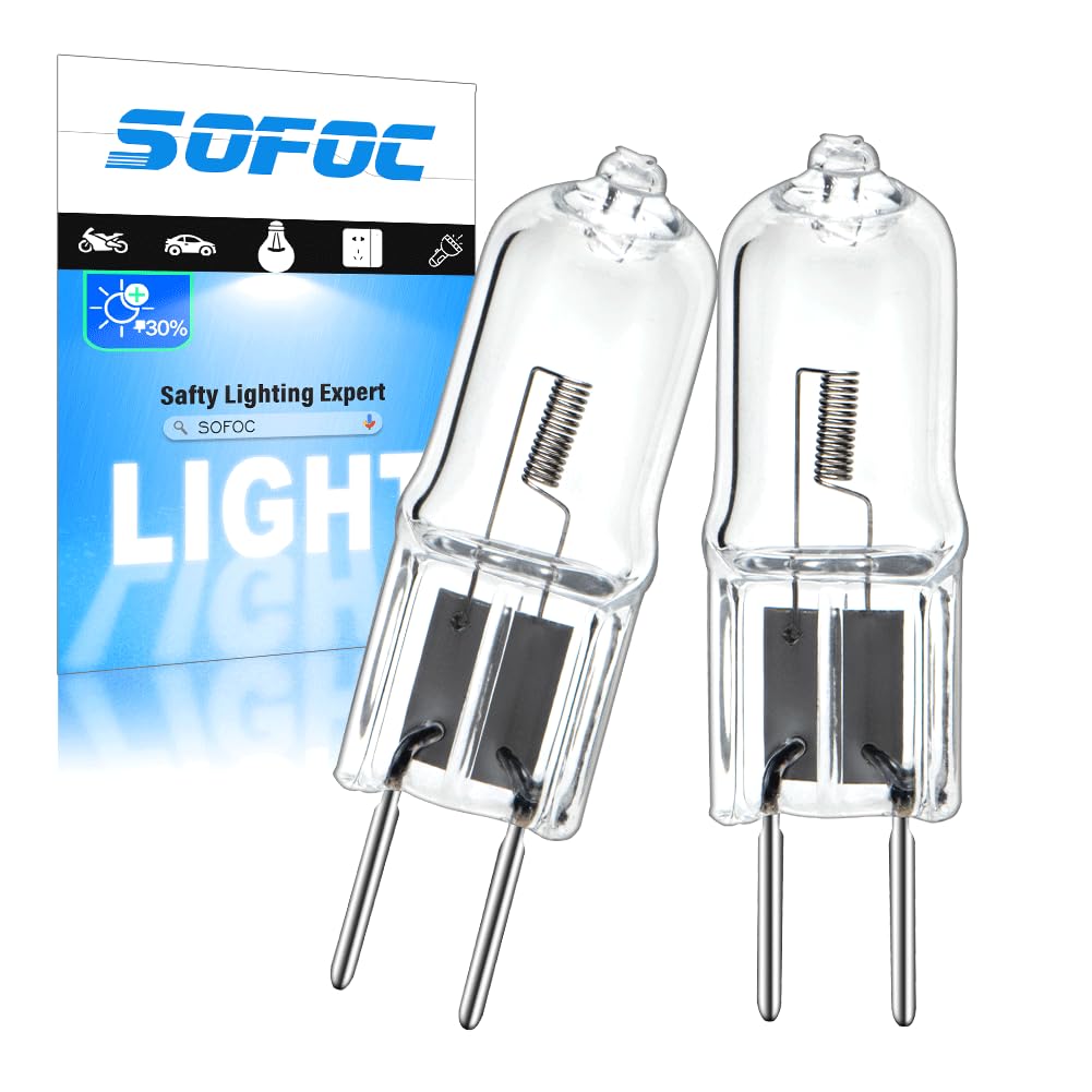 SOFOC G6.35 12V 100W Halogen Bulb 1500LM Warm White Tubular Oval Shape for Chandelier, Garden Landscape, Display Case & Home Lighting 2Pcs