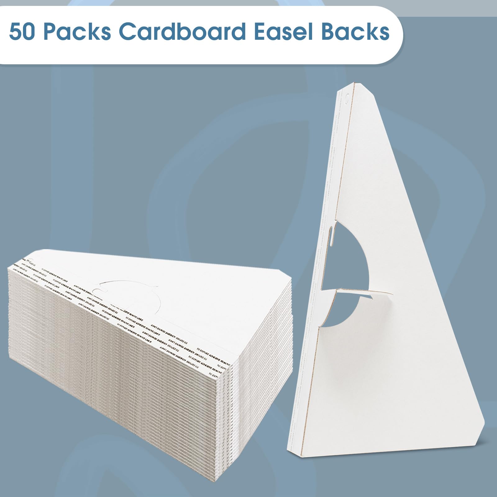 Lineco, Paquete de 50 soportes de caballete de cartón de 15 pulgadas, soporte de caballete autoadhesivo de una sola ala, carteles de exhibición, tarjetas, fotografías, folletos, carteles, proyectos de