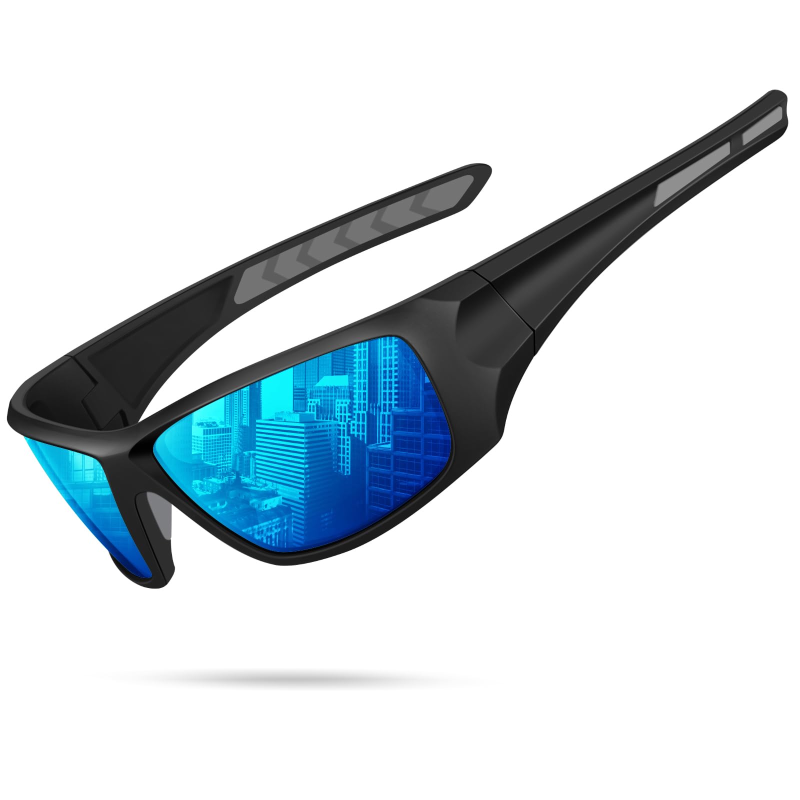 Occhiali da sole sportivi polarizzati da uomo, UV400, avvolgenti, per pesca, guida, corsa, ciclismo, golf