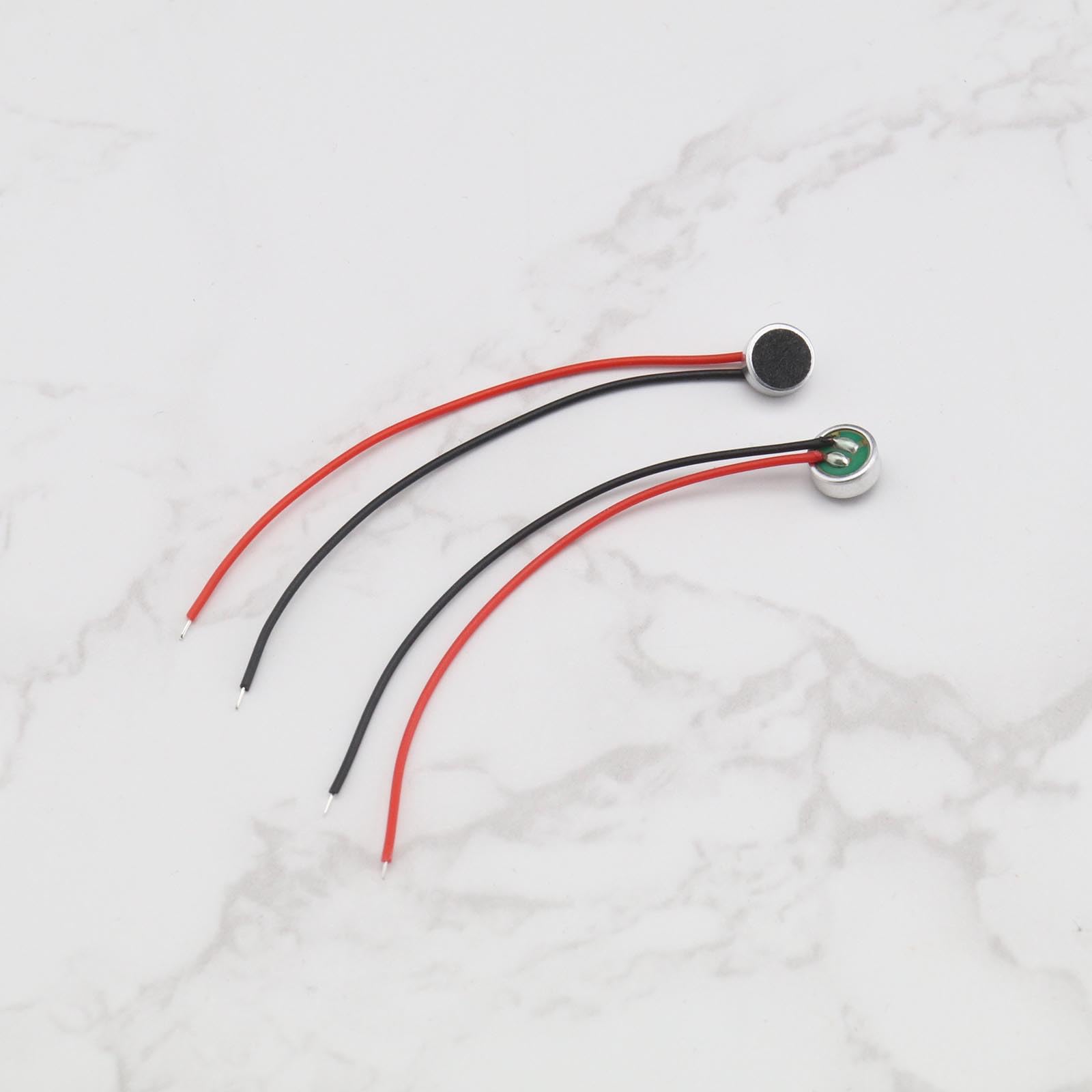 EMSea 10 szt. 6027 mikrofon elektretowy mikrofon pojemnościowy z kablem 6 x 2,7 mm redukcja szumów do telefonu MP3 MP4, laptopa, aparatu cyfrowego, monitora interkomu