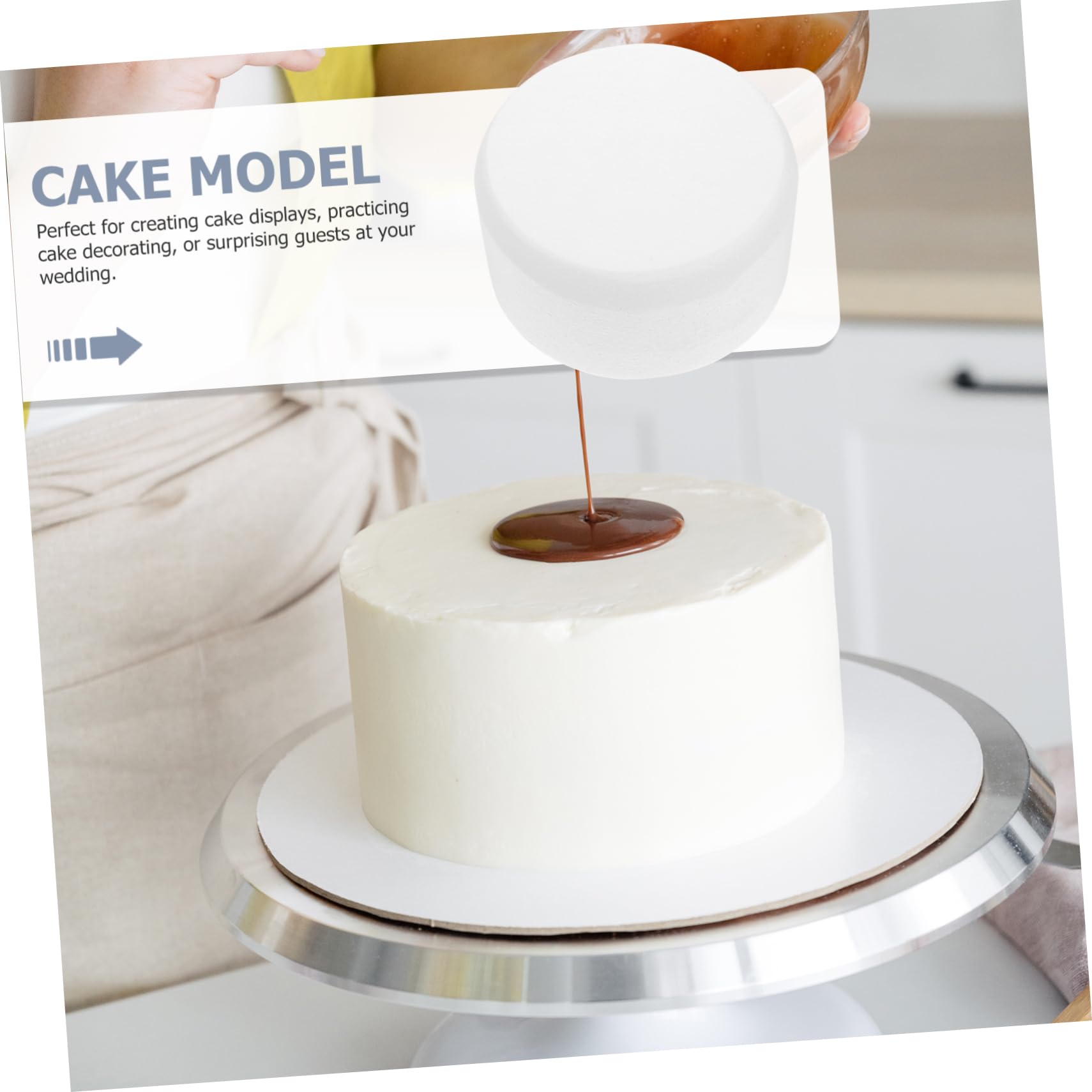 IMIKEYA 3piezas De Pastel Falso Redondo para Decoración y Práctica De Repostería para Cumpleaños y Celebraciones
