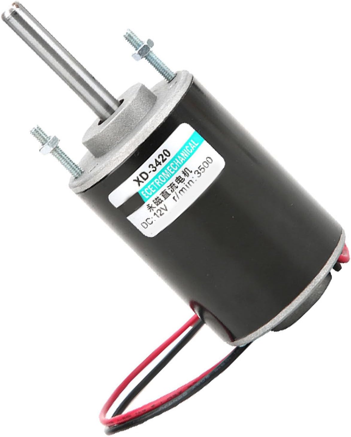 2Pcs Brush DC Motor Kit, Permanent Magnet Motor 12V 30W 3500RPM Output Shaft Length 43mm