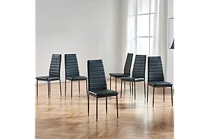 IDS Online Faux Leather 6 Black Chairs