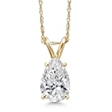 1 to 5 Carat 14K Gold IGI Certified Lab Grown Diamond Pendant Necklace For Women | E-F Color | VS1-VS2 Clarity | With 18 Inch Gold Chain