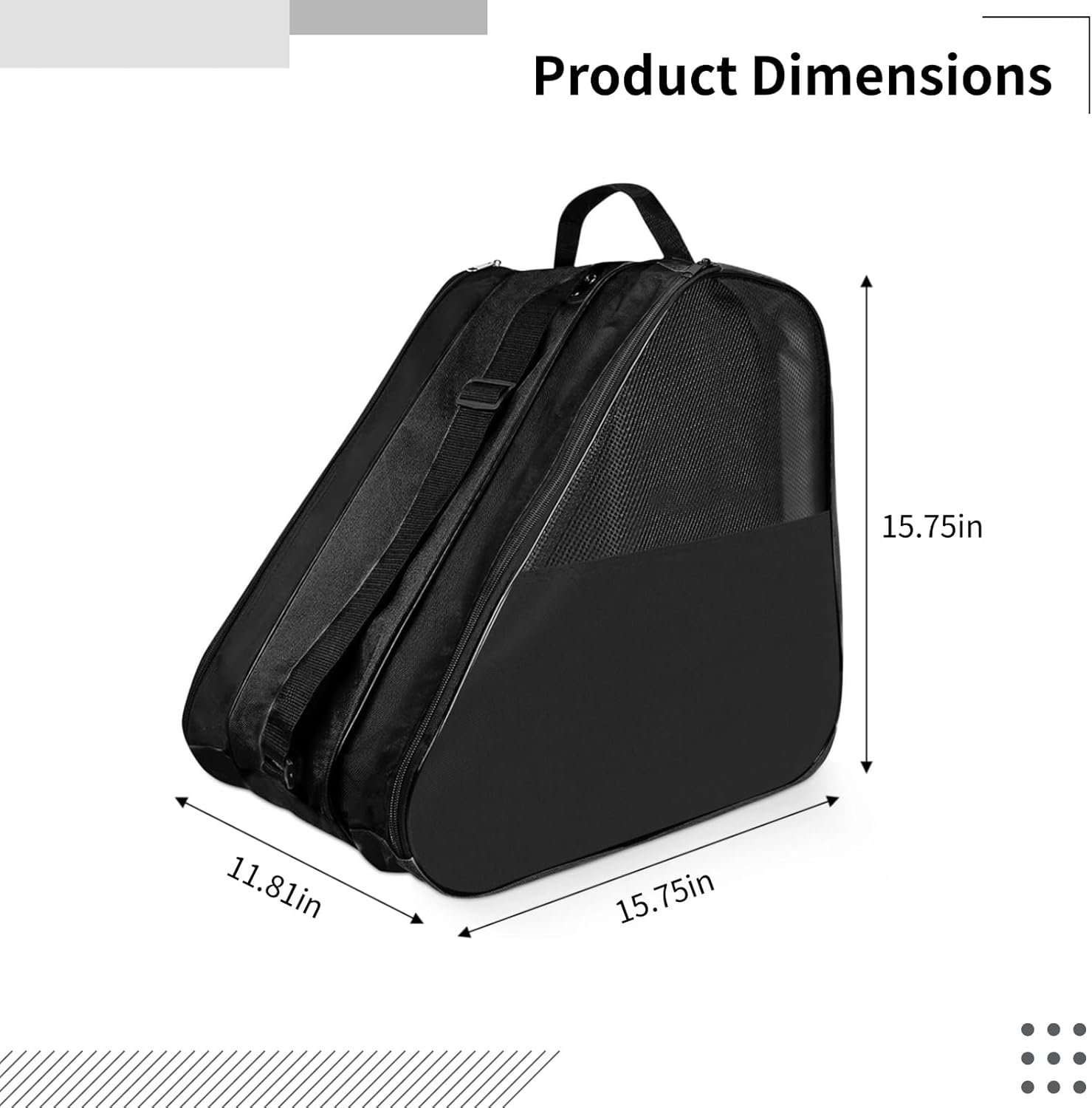 Roller Skate Storage Bag With 3-Layer Design, Mesh Ventilation & Multi-Carry Shoulder Strap, Large Organizer For Ice And Inline Skates