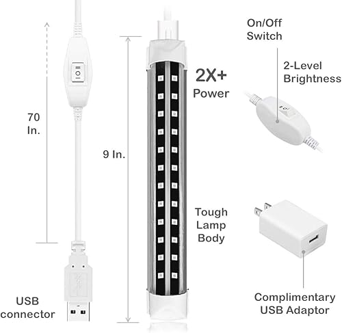 Miniatura 6 de Luz LED negra, tubo LED de 6 W, luz negra para repuesto de bombillas negras, póster de luz negra, arte UV, dormitorio, luces negras para fiestas