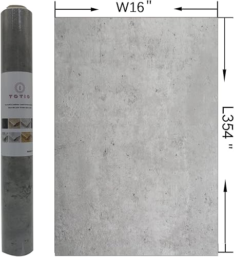 Miniatura 48 de TOTIO Papel tapiz de hormigón gris mate, grueso, 32 x 157 pulgadas, textura de cemento gris oscuro, papel de contacto, papel adhesivo para encimera