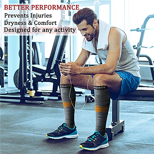 Image of Compression Socks (7 Pairs), 15-20 mmhg is BEST Graduated Athletic & Medical for Men & Women, Running, Flight, Travel, Nurses, Pregnant - Boost Performance, Blood Circulation