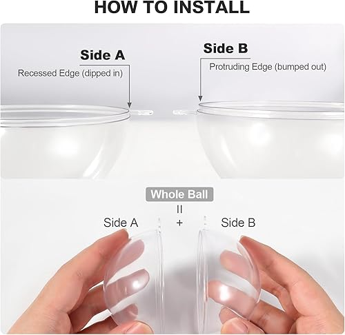 Miniatura 5 de himaly - Esferas decorativas transparentes y rellenables, para decoración de bodas, Año Nuevo, 20 unidades
