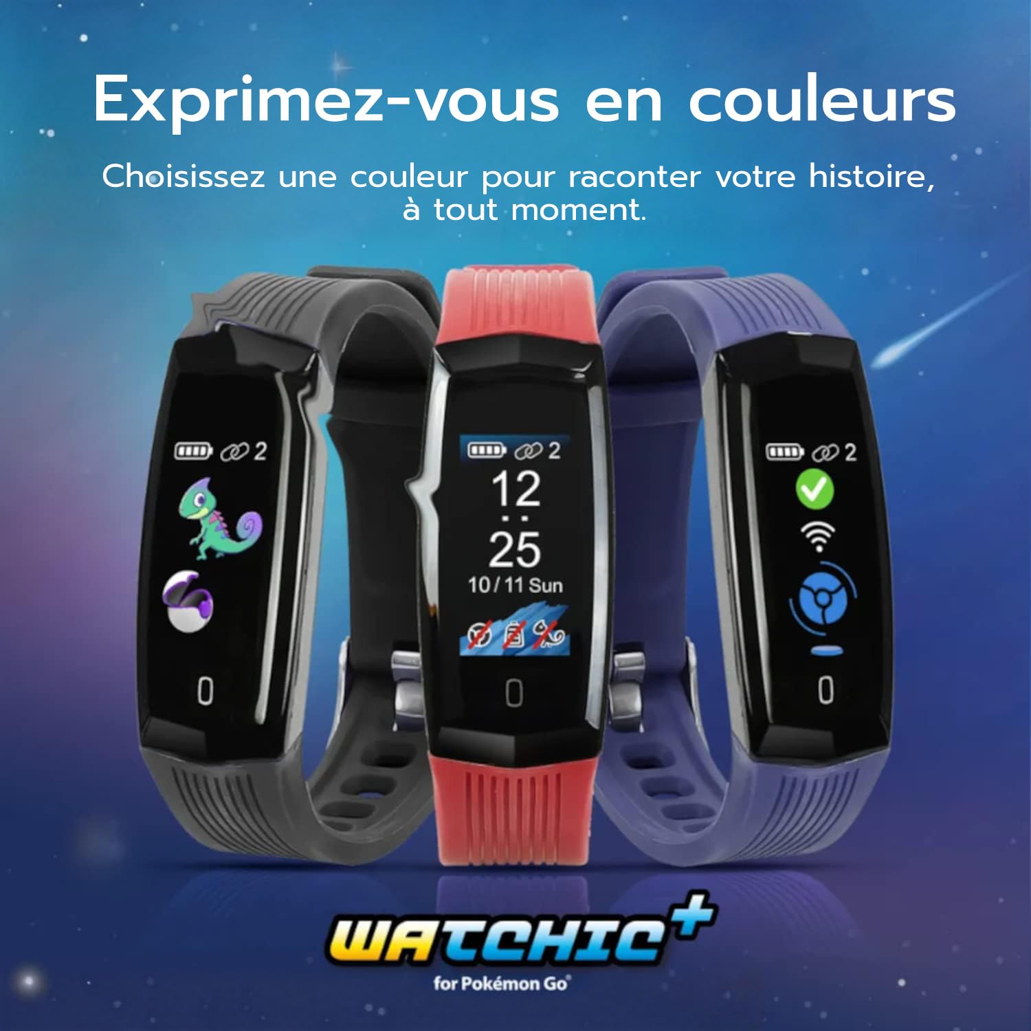 Mcbazel Brook Auto Catch Watchic Plus pour Poke Mon Go, Prise en Charge de la Connexion à Deux appareils/Attrape Automatique/Étanche/Rétroaction de Vibration/Capteur Automatique élégant - Rouge