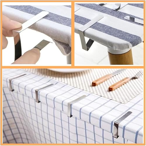 Yoqxhy Large Tablecloth-Clips 2.9 Inch, 24 Pcs Stainless Steel Picnic Table Cloth Cover Holders Clamps For Kitchen Dining Party Outdoor Wedding #TOP5