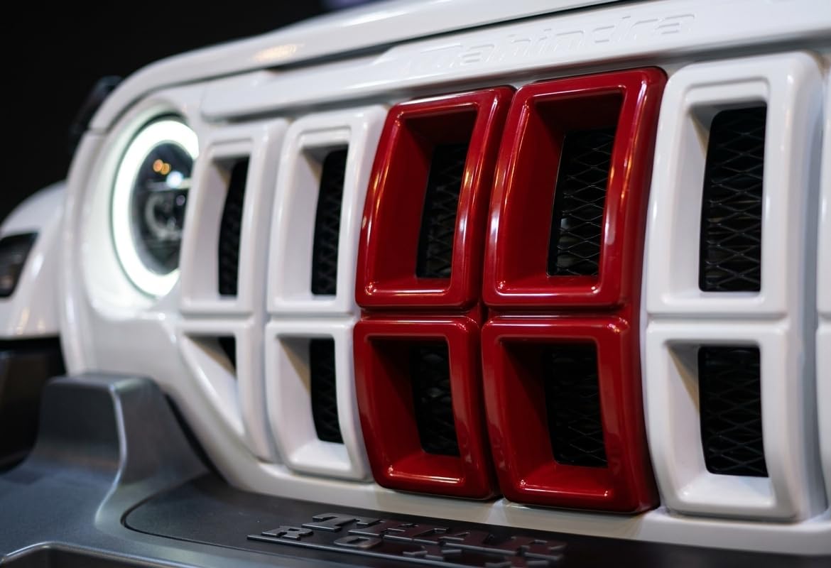 Red Grille Frame Covers for Mahindra Thar Roxx Front Grill Trim | Bold Aggressive Look, High-Precision Molding, Exterior Trim Upgrade, Easy Installation, SUV Modification-image-2