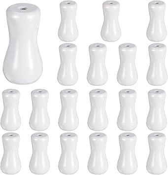 20 PCS White Cord Plastic Tassel Drops Pull End for Blinds Shades Drapery Hardware Window Blind Cord Knobs
