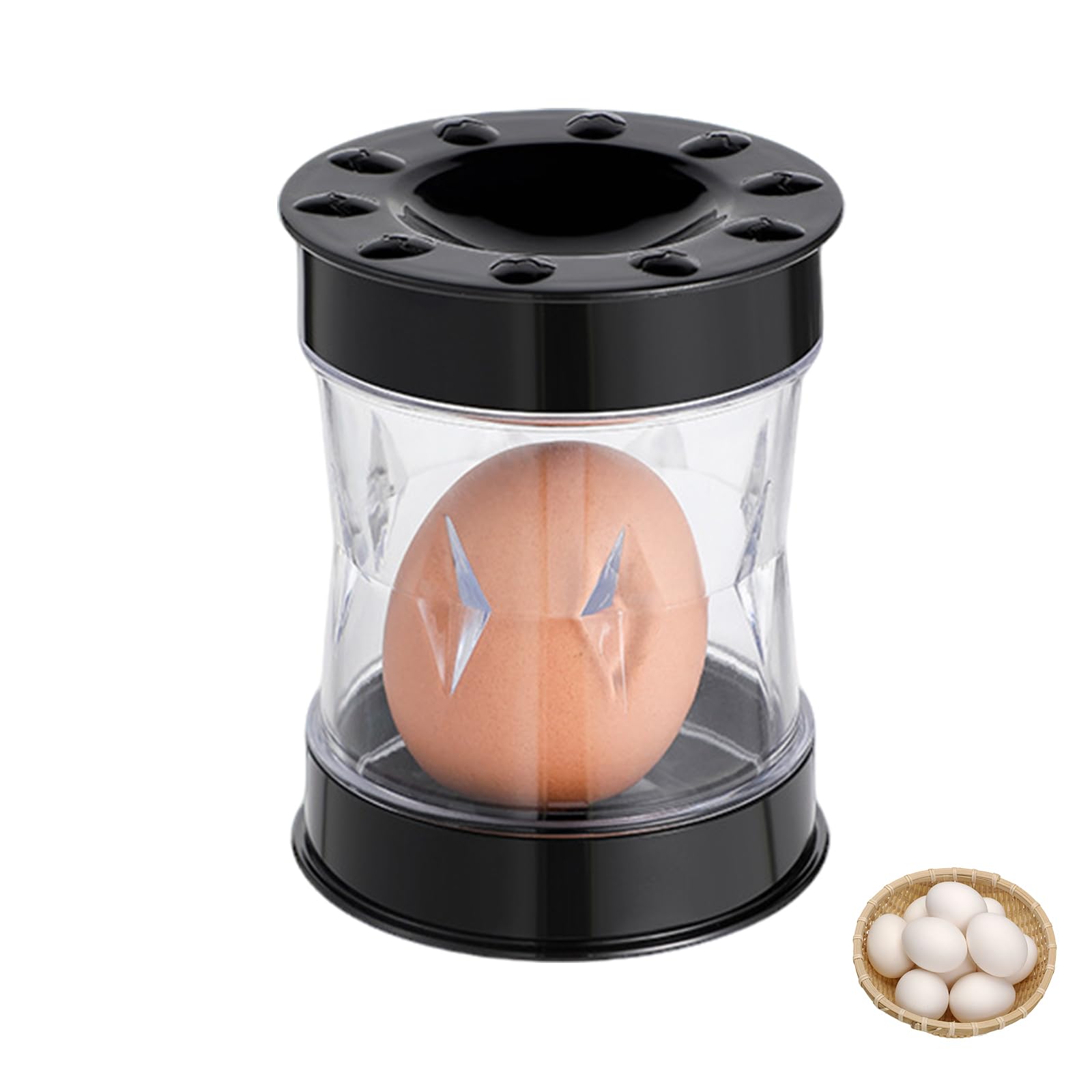 Hard Boiled Egg Peeler - Easy Egg Shell Remover Tool, Manual Kitchen Gadget for Quick Peeling Eggs at Home, 1 Piece Black